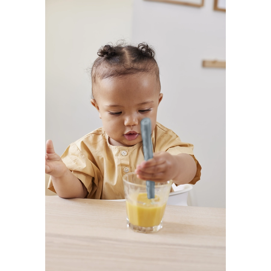 everyday® baby Trinkhalme Silikon 6er-Set, graugrünrot