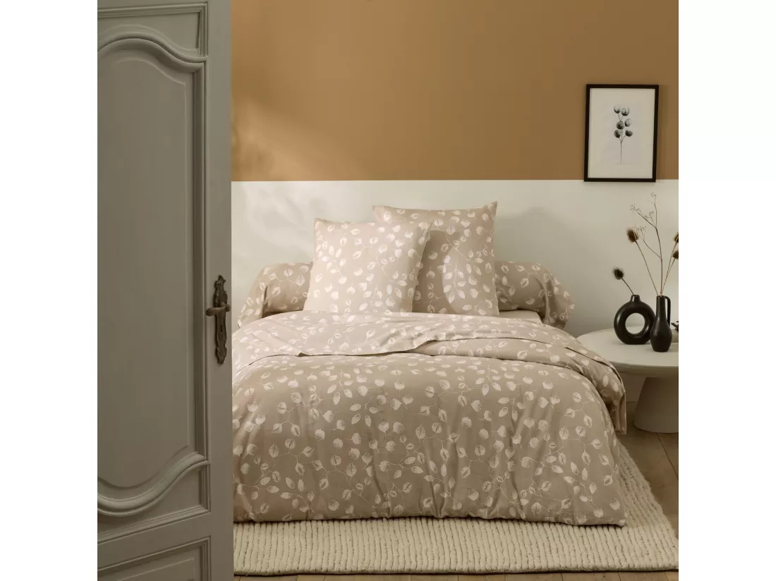 Parure de lit flanelle 100% coton Léna Tradilinge 240x220