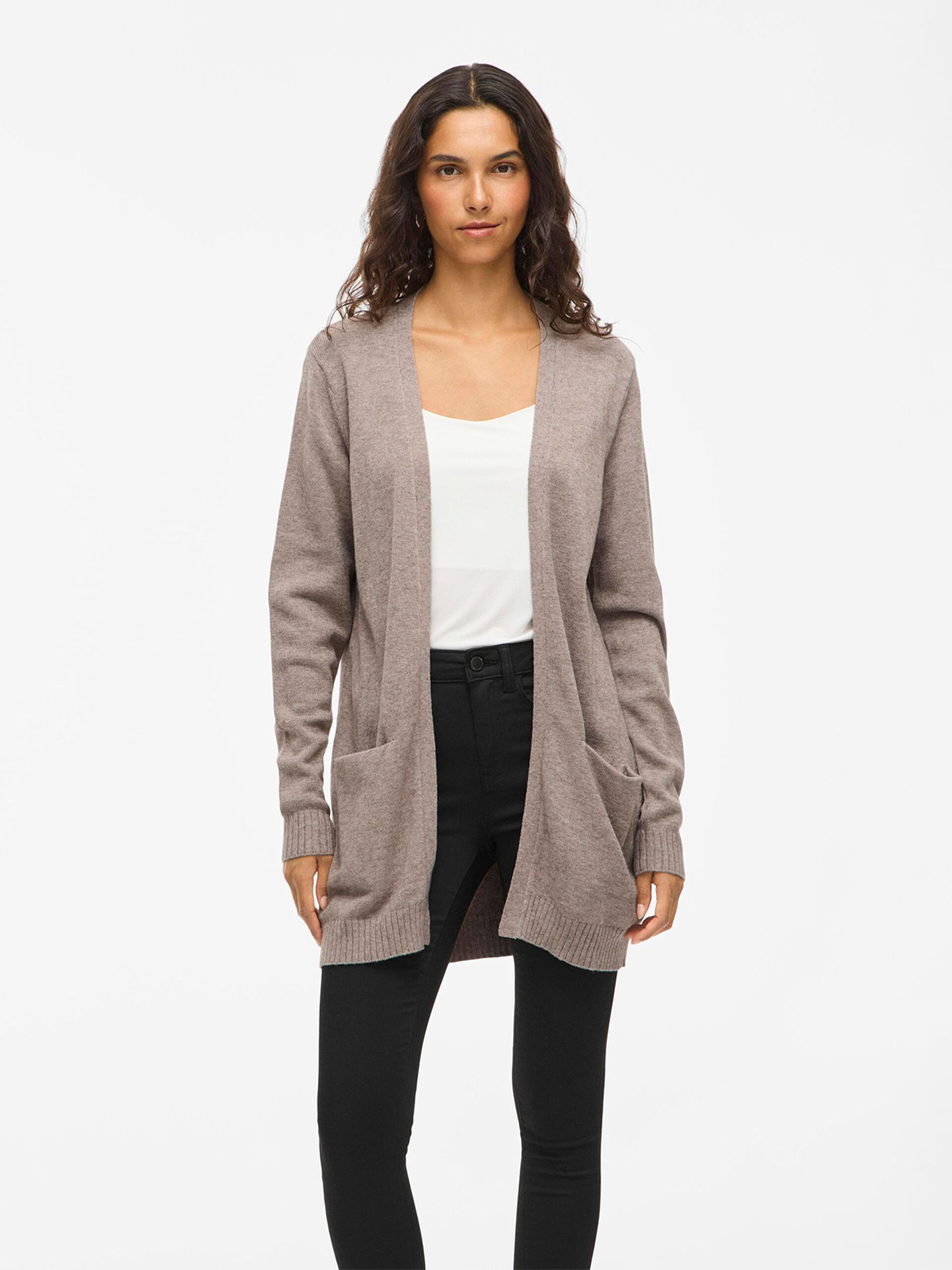 Viril Open Long Sleeve Knit Cardigan