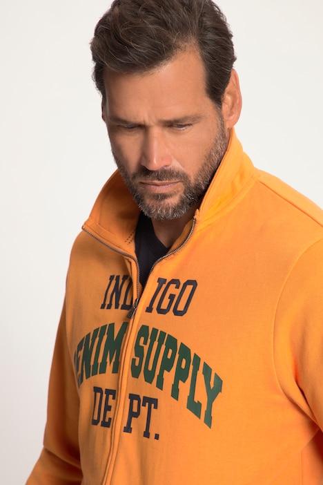 Sweatjacke, Stehkragen, Zipper, Print