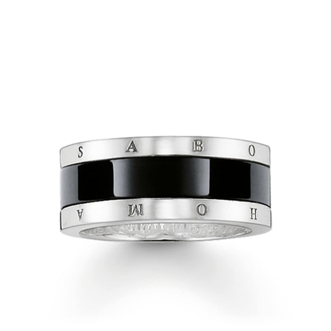 Thomas Sabo Sterling Silver Glam & Soul Bandring Classic Schwarzes Keramik