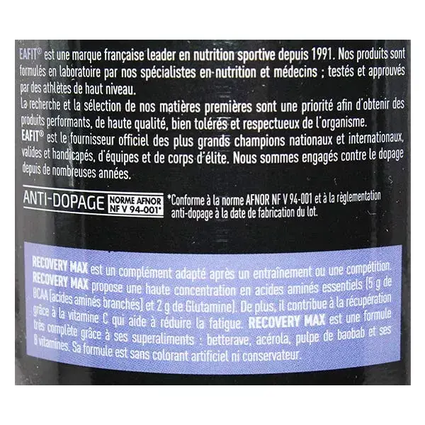 Eafit Recovery Max Sabor Frutado Recuperação 280g