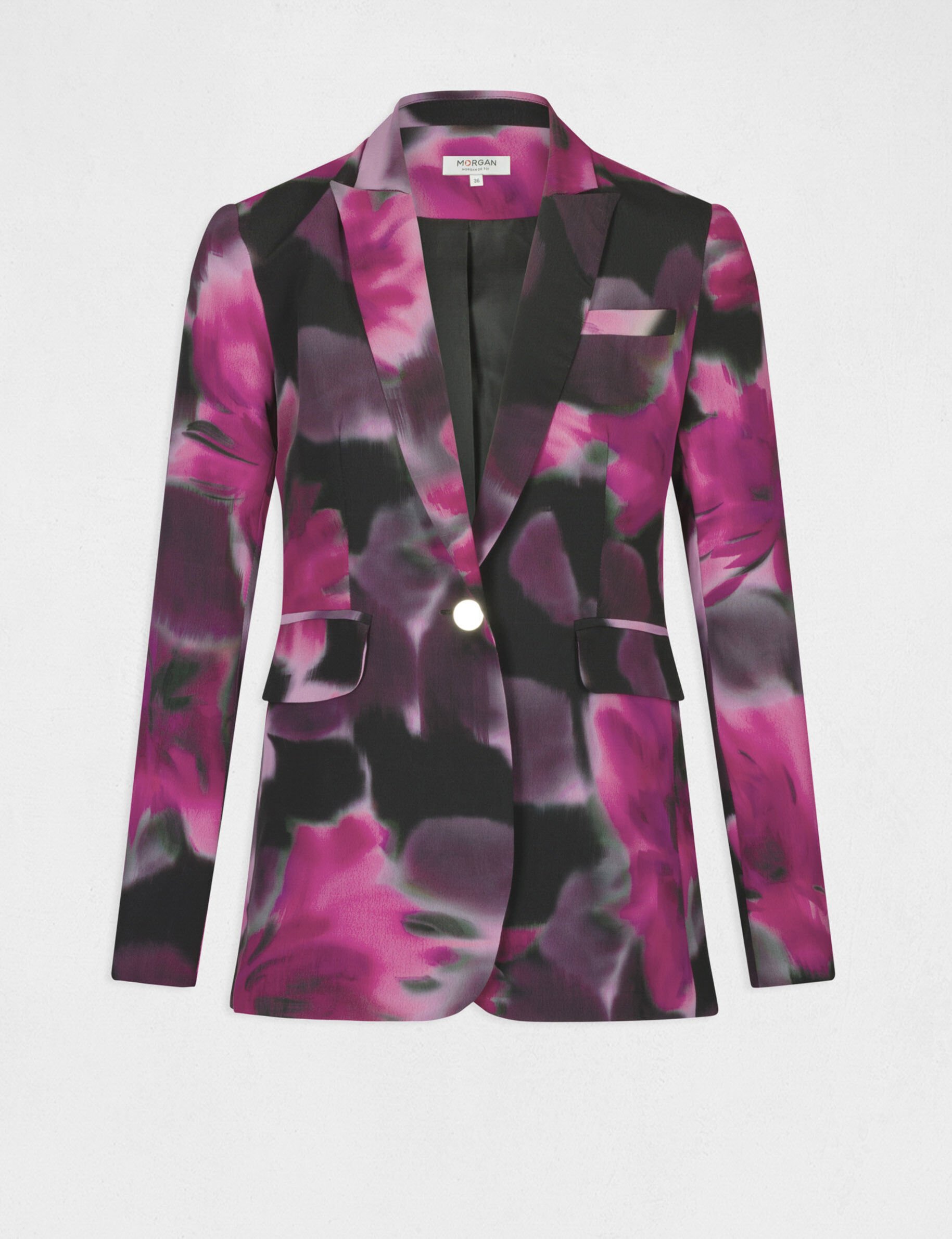 Veste tailleur droite imprimé floral multico femme - multico
