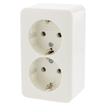 Berker Opbouw Dubbel Stopcontact Wit