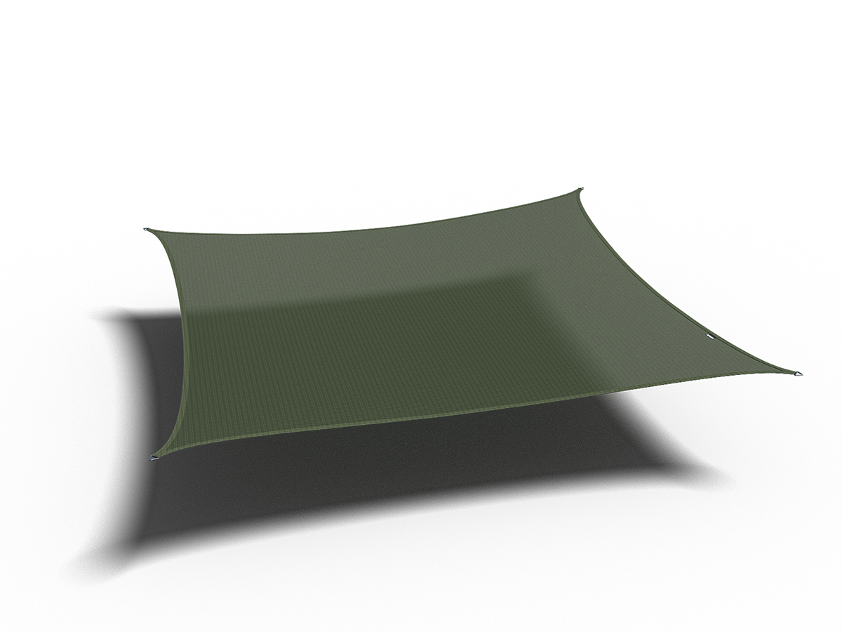 Platinum Coolfit 3,6 x 3,6m vierkant schaduwdoek - Olive