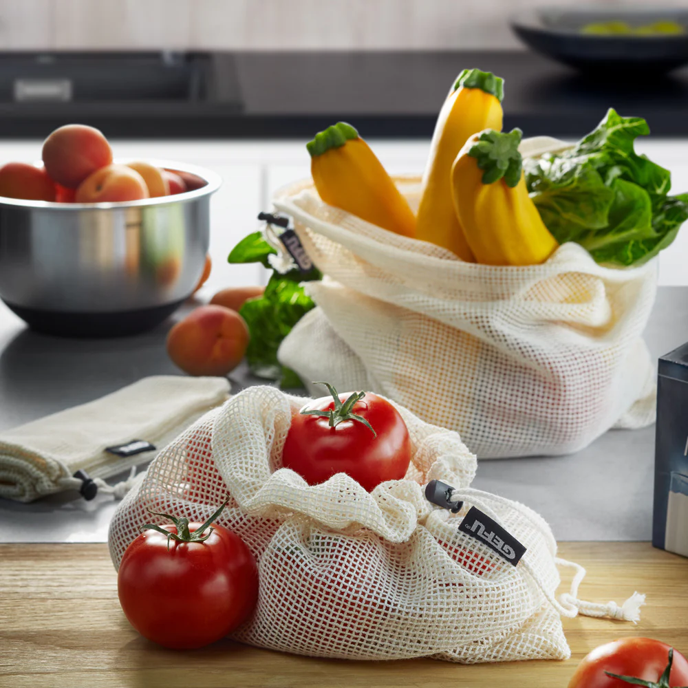 Set de 3 sacs réutilisables pour fruits et légumes Gefu