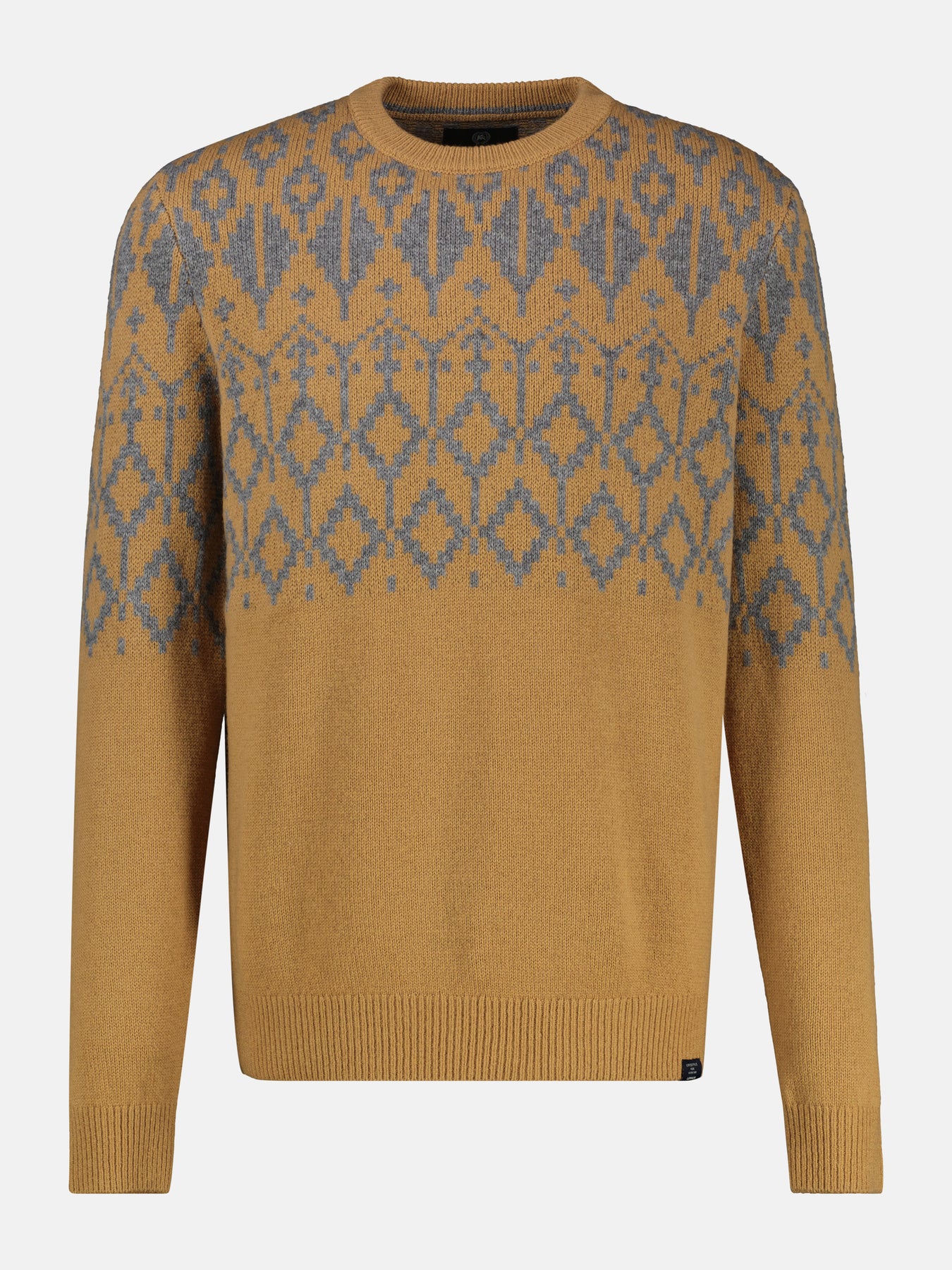Jacquard-Pullover aus gestrickter Schurwolle mit Kaschmiranteil