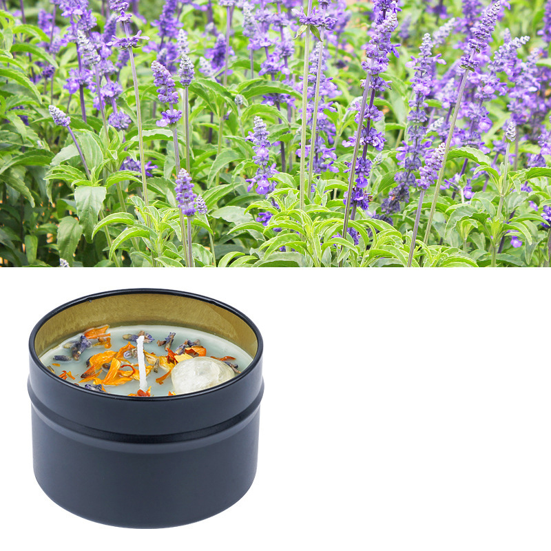 Duft Kerze in Dose Aromatherapie Sojawachs Kerze Home Deko Blumen - Vanille