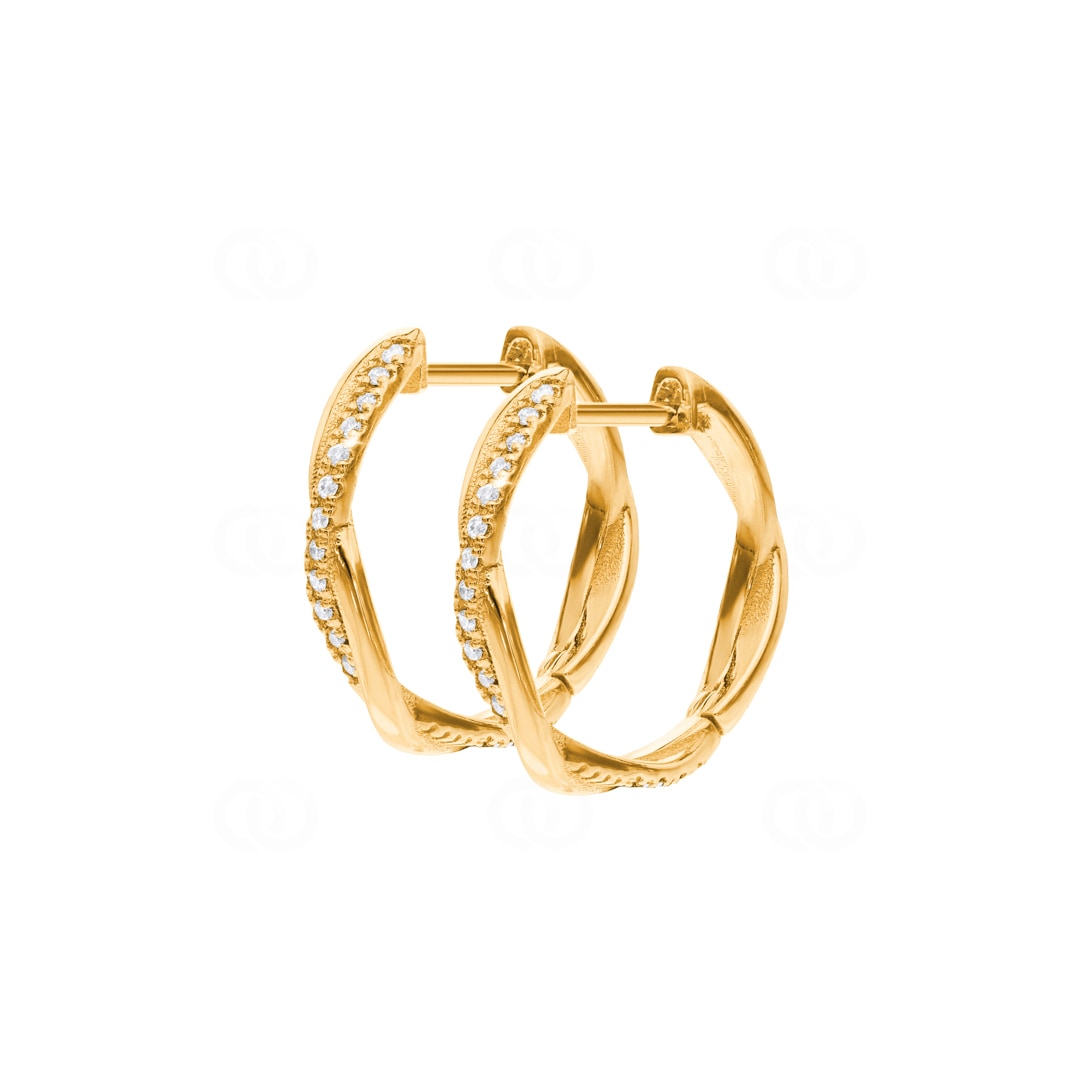 0.10 Karat Diamant-Kreolen 750/18 K Gelbgold