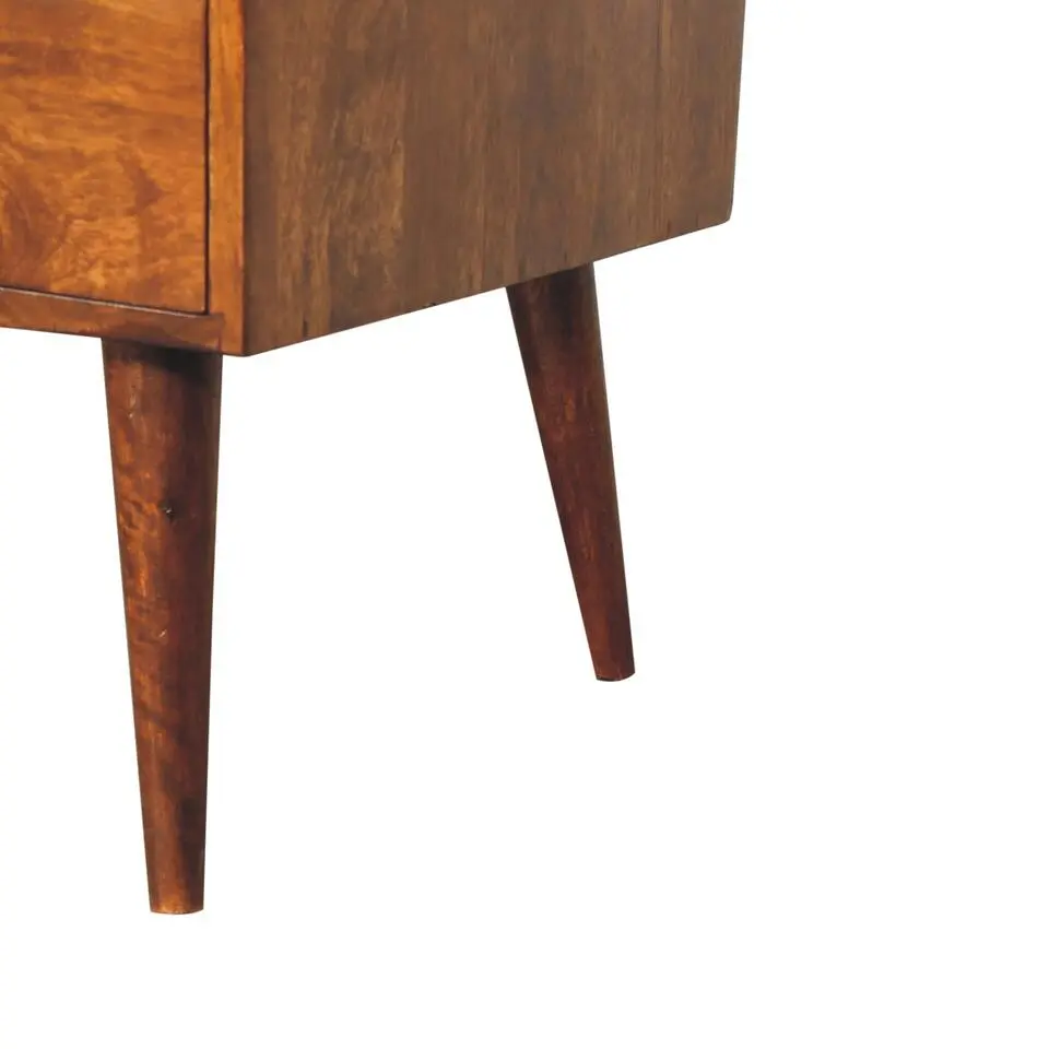Artisan Furniture Massief Houten TV Meubel, 4 Laden en 1 Plank, Donkerbruin