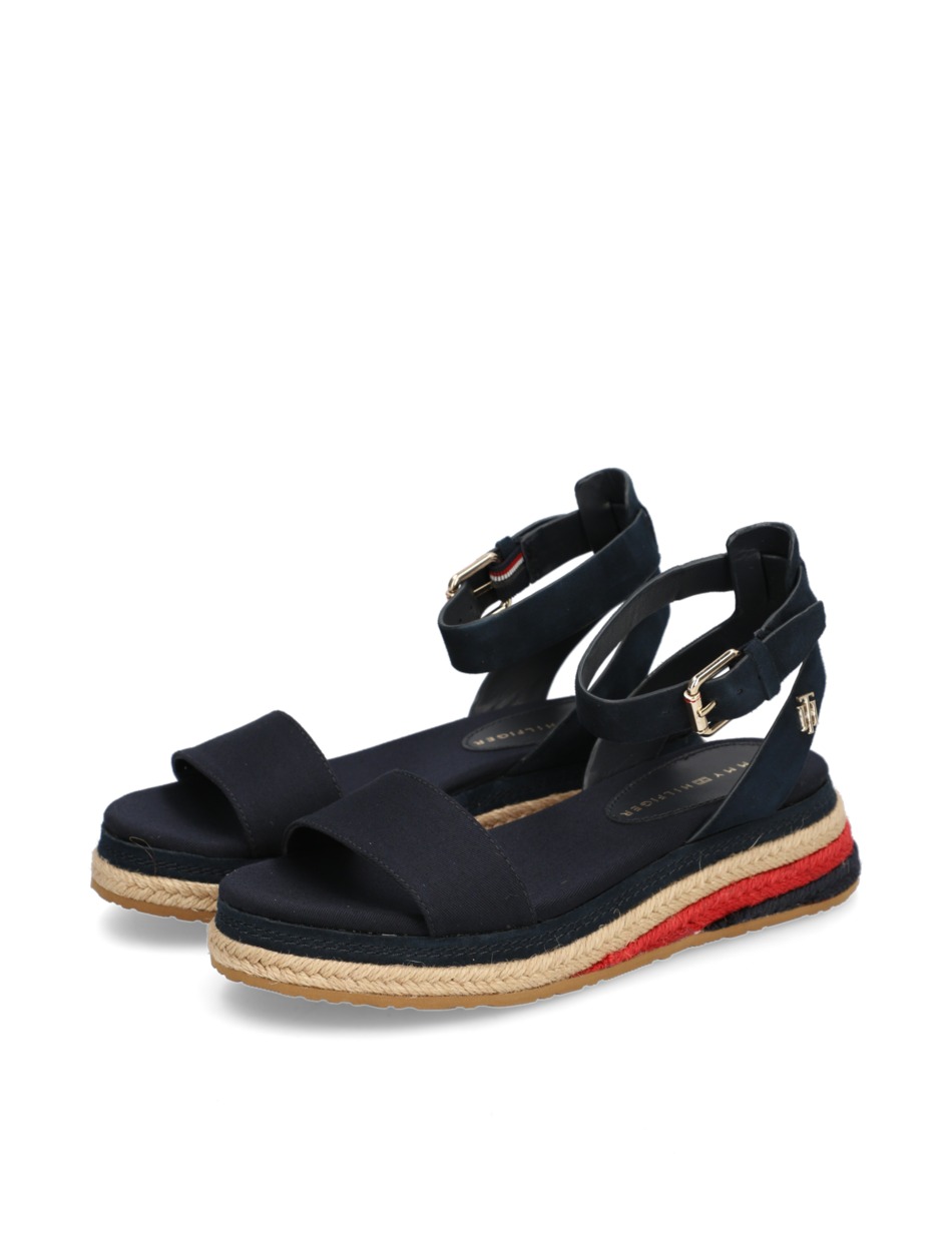COLORED ROPE LOW WEDGE SANDAL