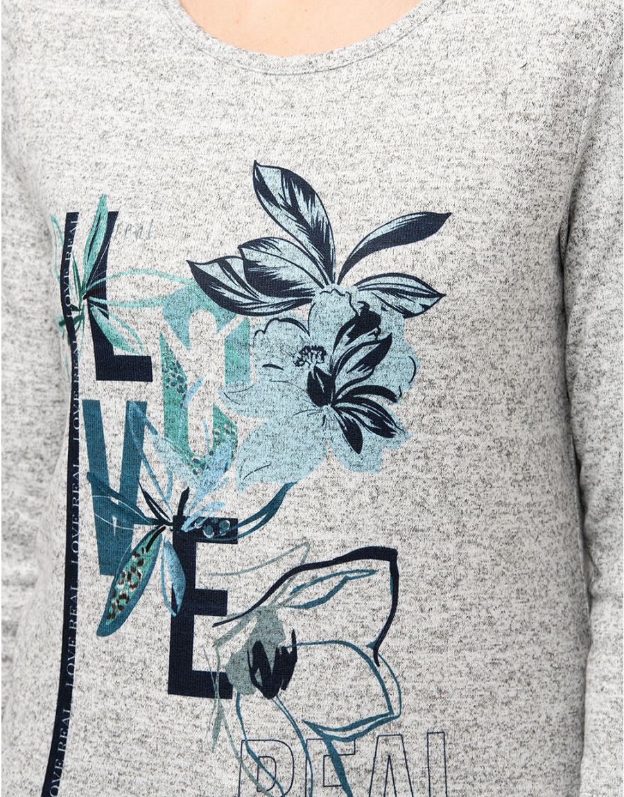 T-shirt gris chiné LOVE