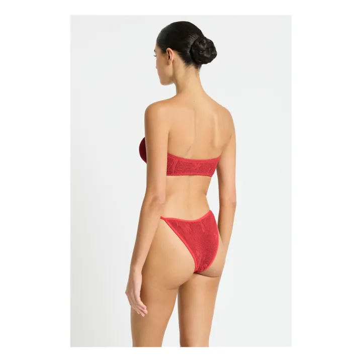 Bond-Eye Haut de Maillot Blake Jacquard Palmier | Rouge