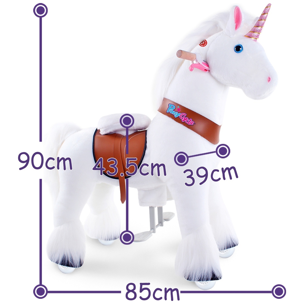 Pony Cycle Weißes Einhorn mit Bremsen und Sound