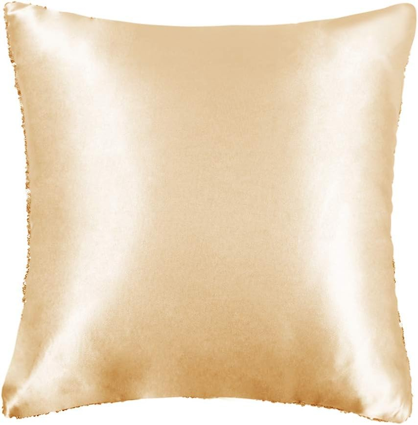 (2er Set) 45x45cm Pailletten Kissen Bezug Home Deko Kissenhülle - Gold