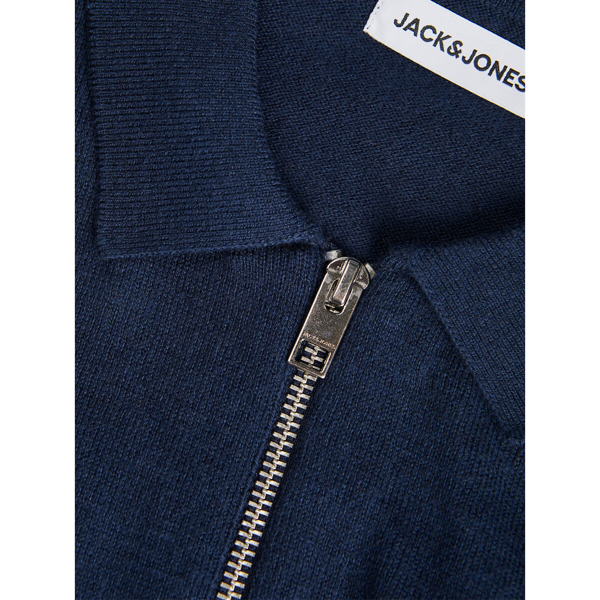 JACK & JONES<br>Camisa polo de tricô, gola e zíper