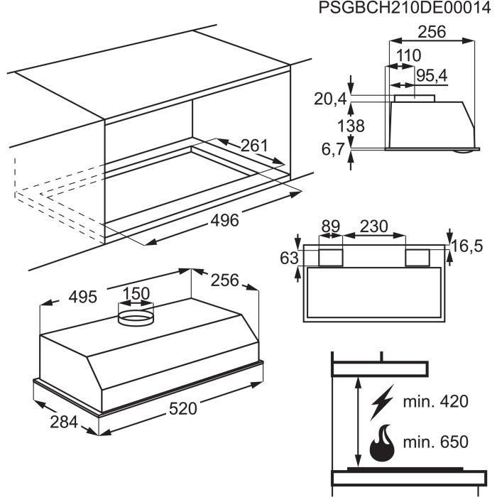 AEG Flachschirm-Dunstabzug Serie 3000 DGB3523S