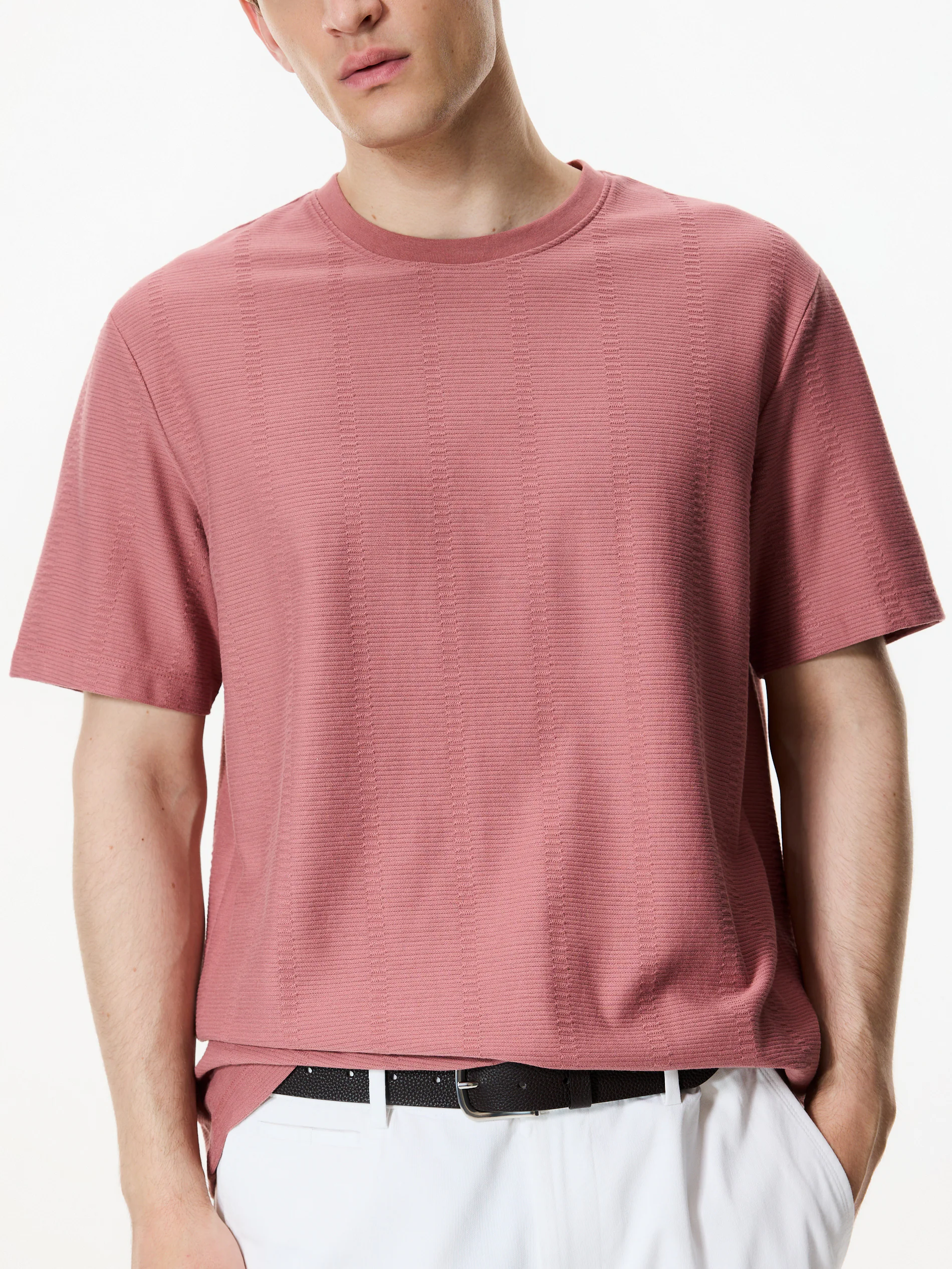 T-Shirt aus Strukturstoff im Regular-Fit