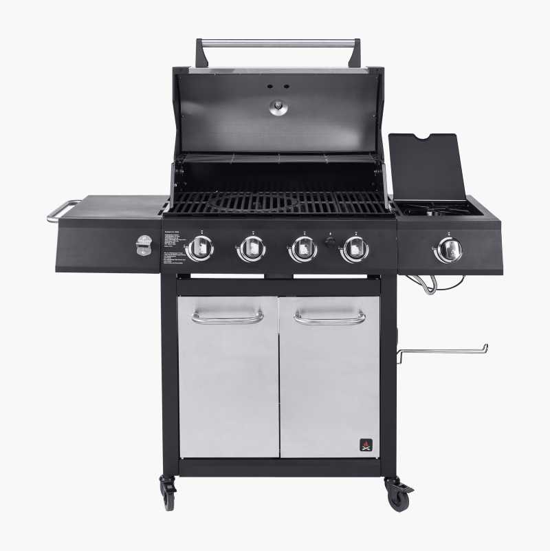 Gassgrill, fire brennere