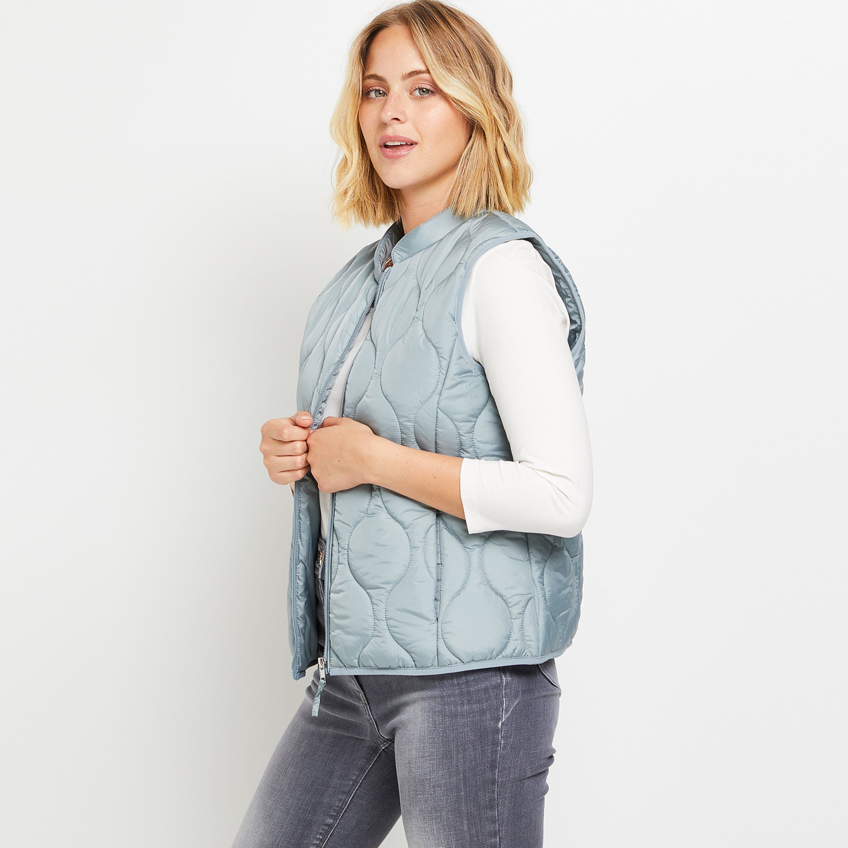 Doudoune fine sans manches femme - BLEU CLAIR