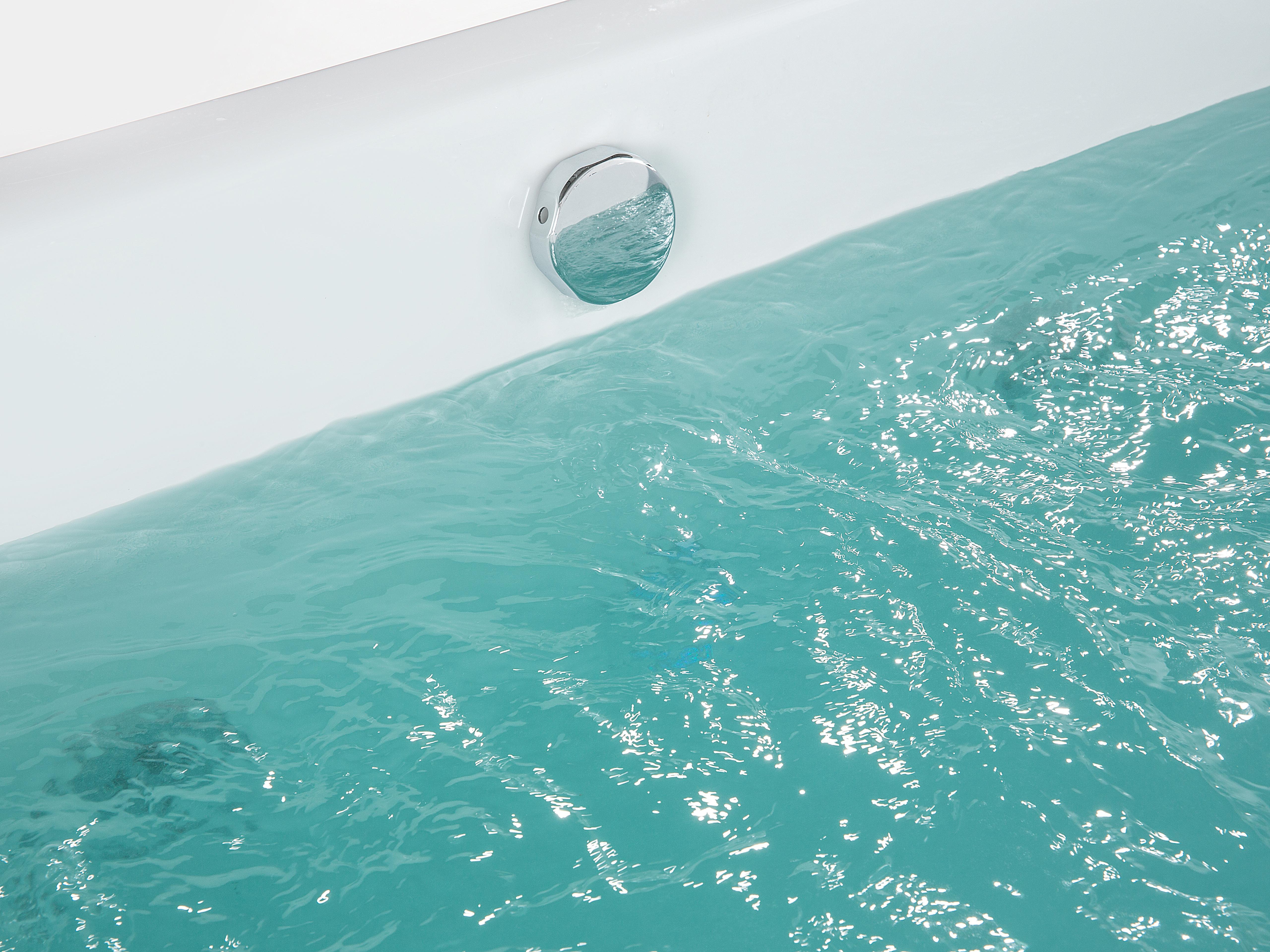 Hoek bubbelbad met LED MONTEGO 172 x 83 cm Wit