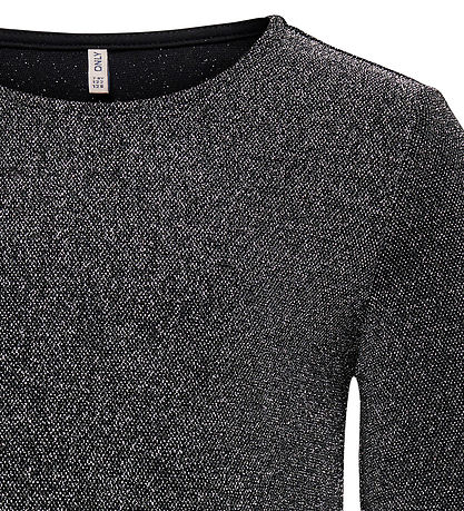 Kids Only Bluse - KogQueen - Blåck/W. Sølver m. Glitter