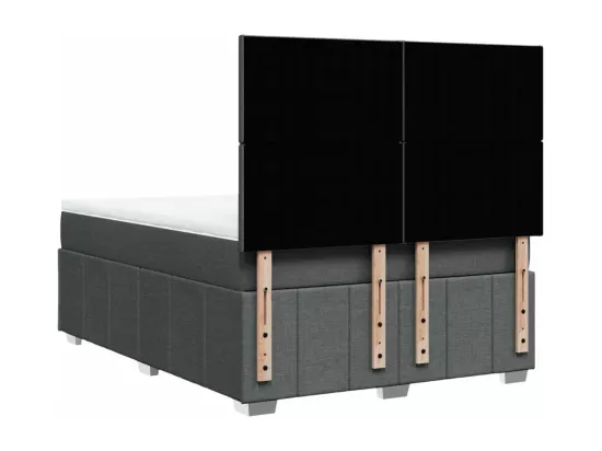 Sommier à lattes de lit avec matelas Gris foncé 140x190cm Tissu
