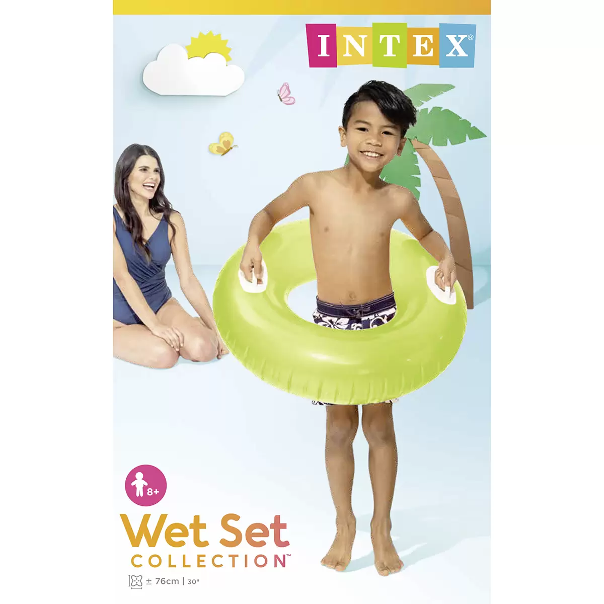 Schwimmring Intex gelb,grün,pink
