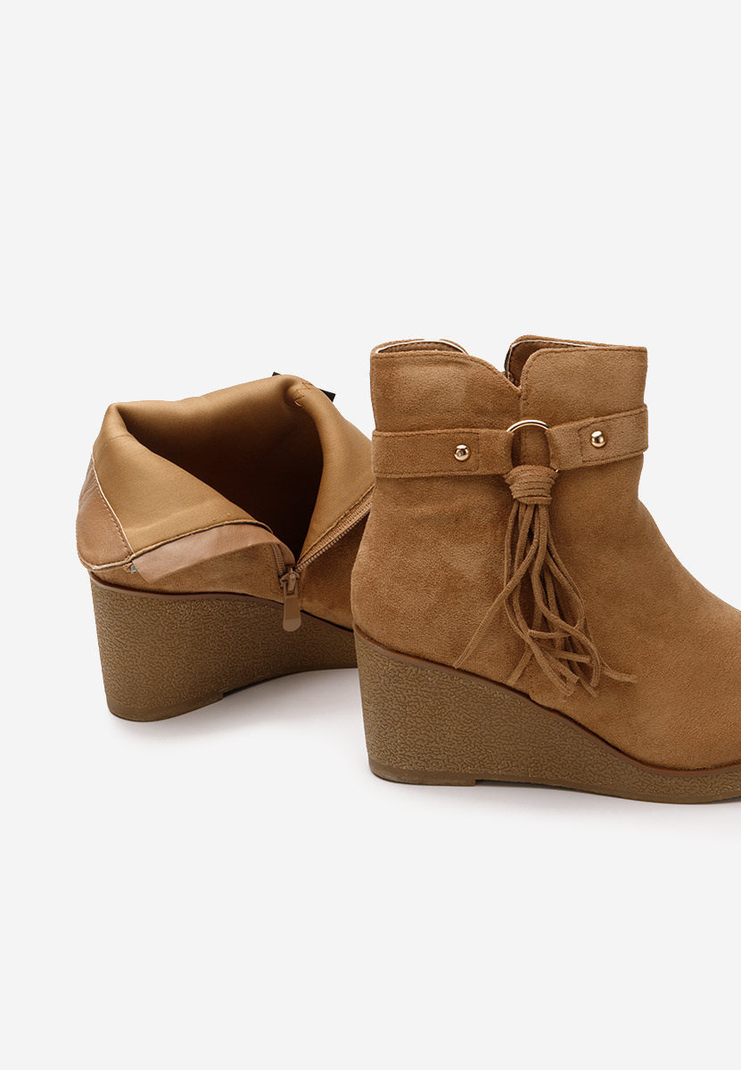 Bottines compensées chameau Allura