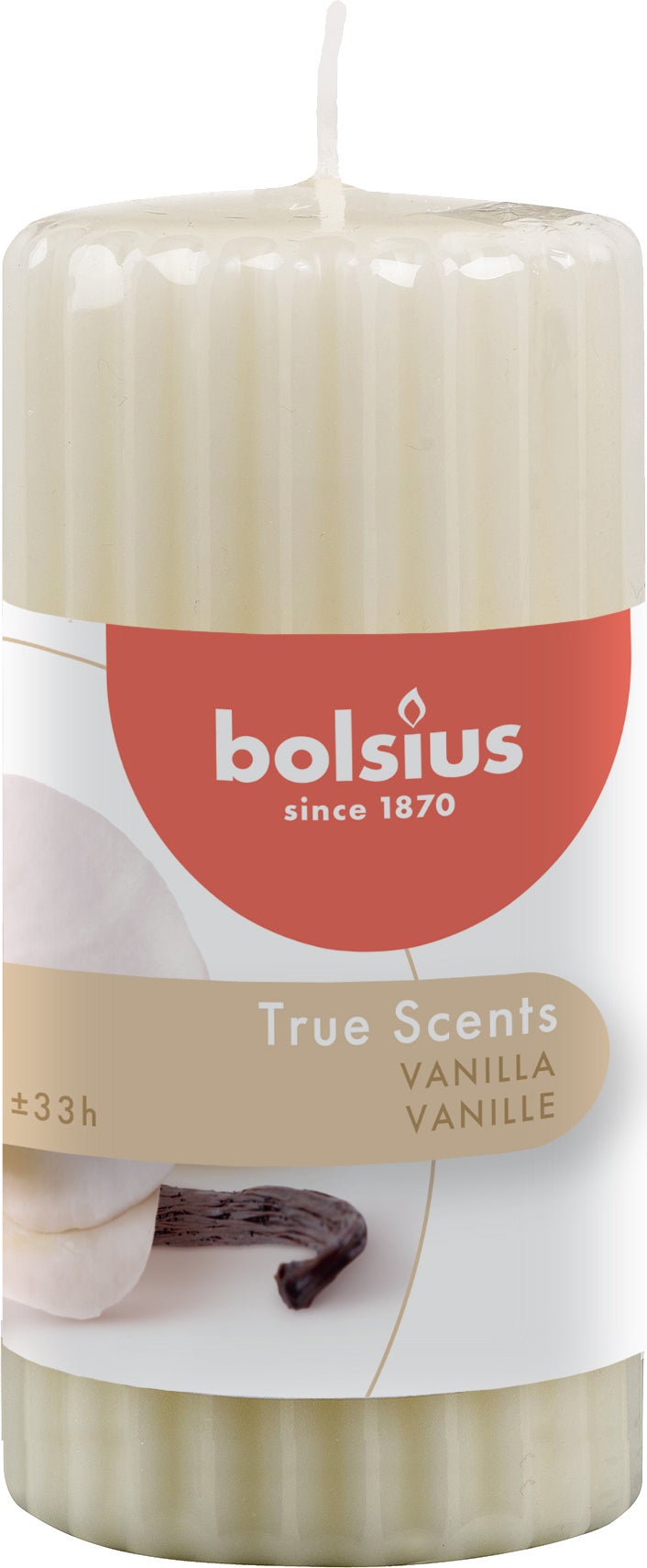 Bolsius geurkaars True Scents Vanille wit33 uur D 5,8 H 12 cm