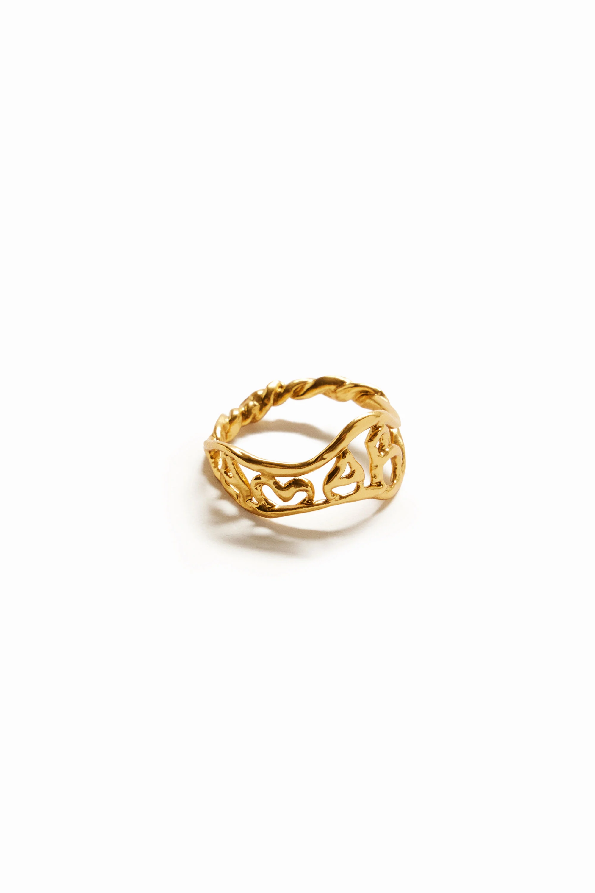 Anel de mensagem banhado a ouro Zalio