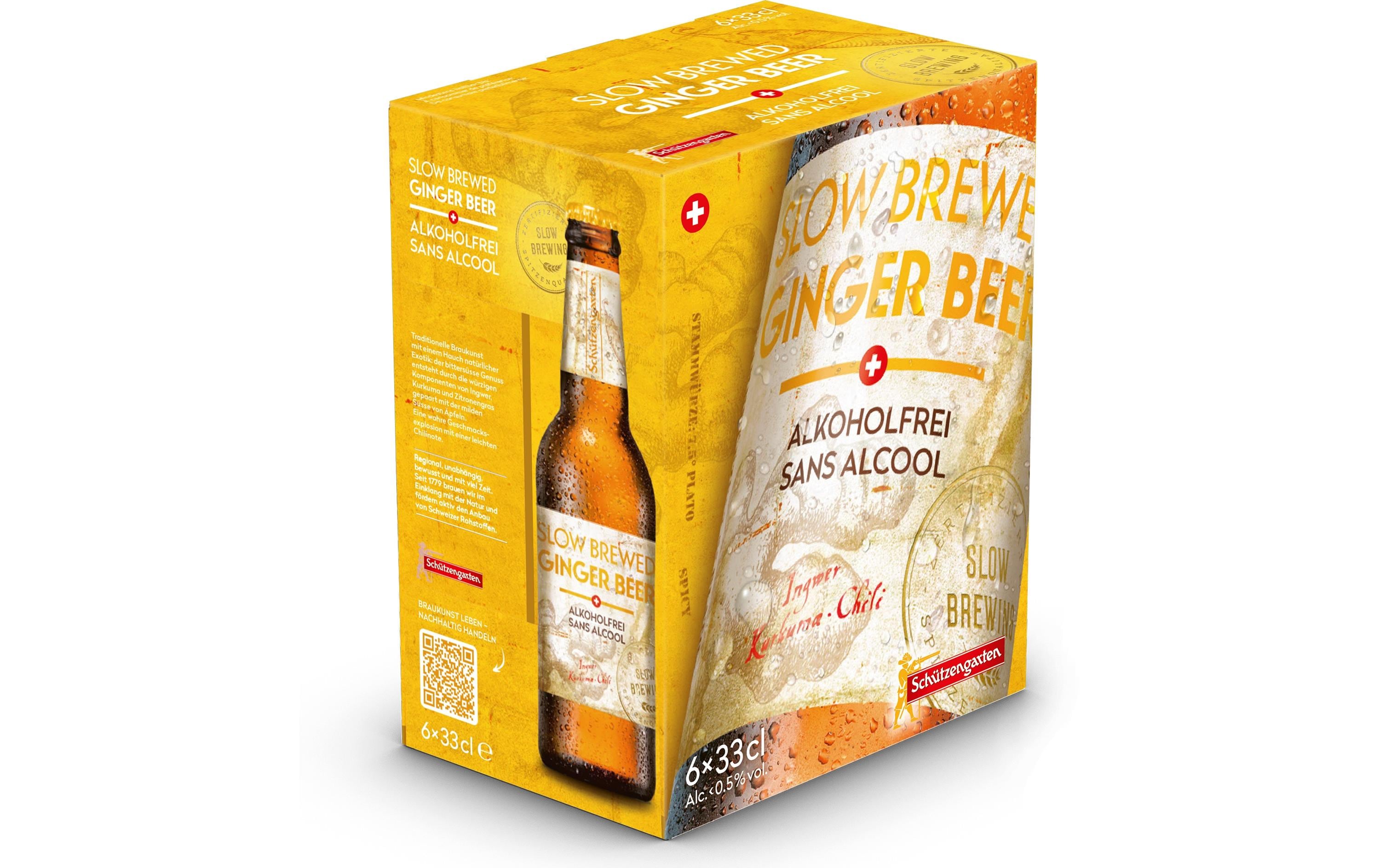 Ginger Beer alkoholfrei 6 x 0.33 lAromatisches Ingwerbier ohne Alkohol