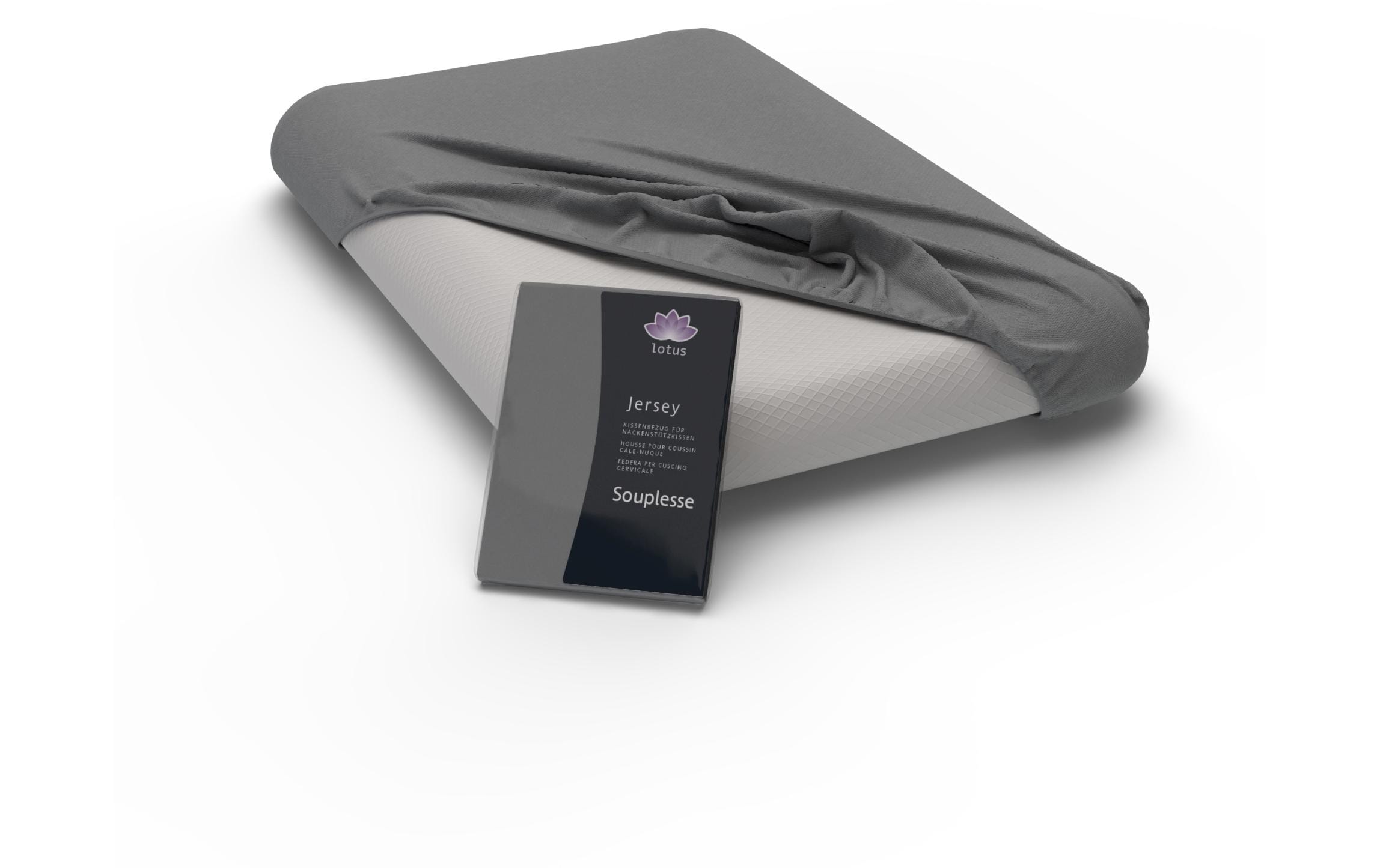 Kopfkissenbezug Lotus Souplesse 40 x 60 cm, DunkelgrauErsatzbezug