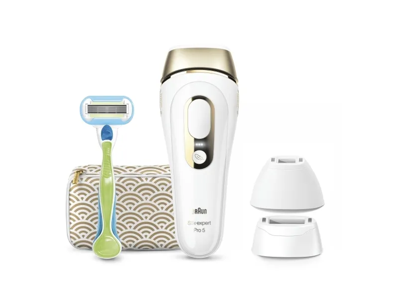 Braun Silk-expert Pro Silk·Expert Pro 5 PL5237, Hvid, Guld, Intenst pulserende lys (IPL),