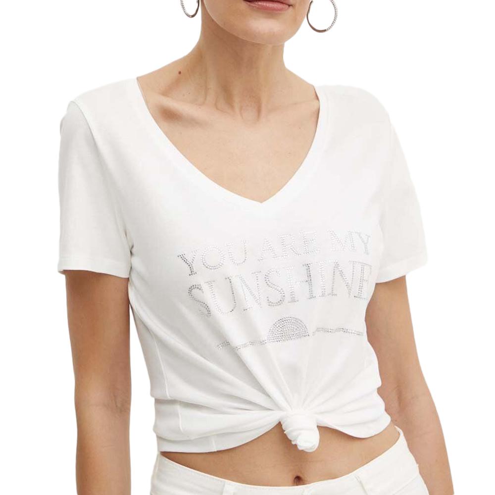 Morgan T-shirt Blanc Femme Morgan Serigraphie OFF