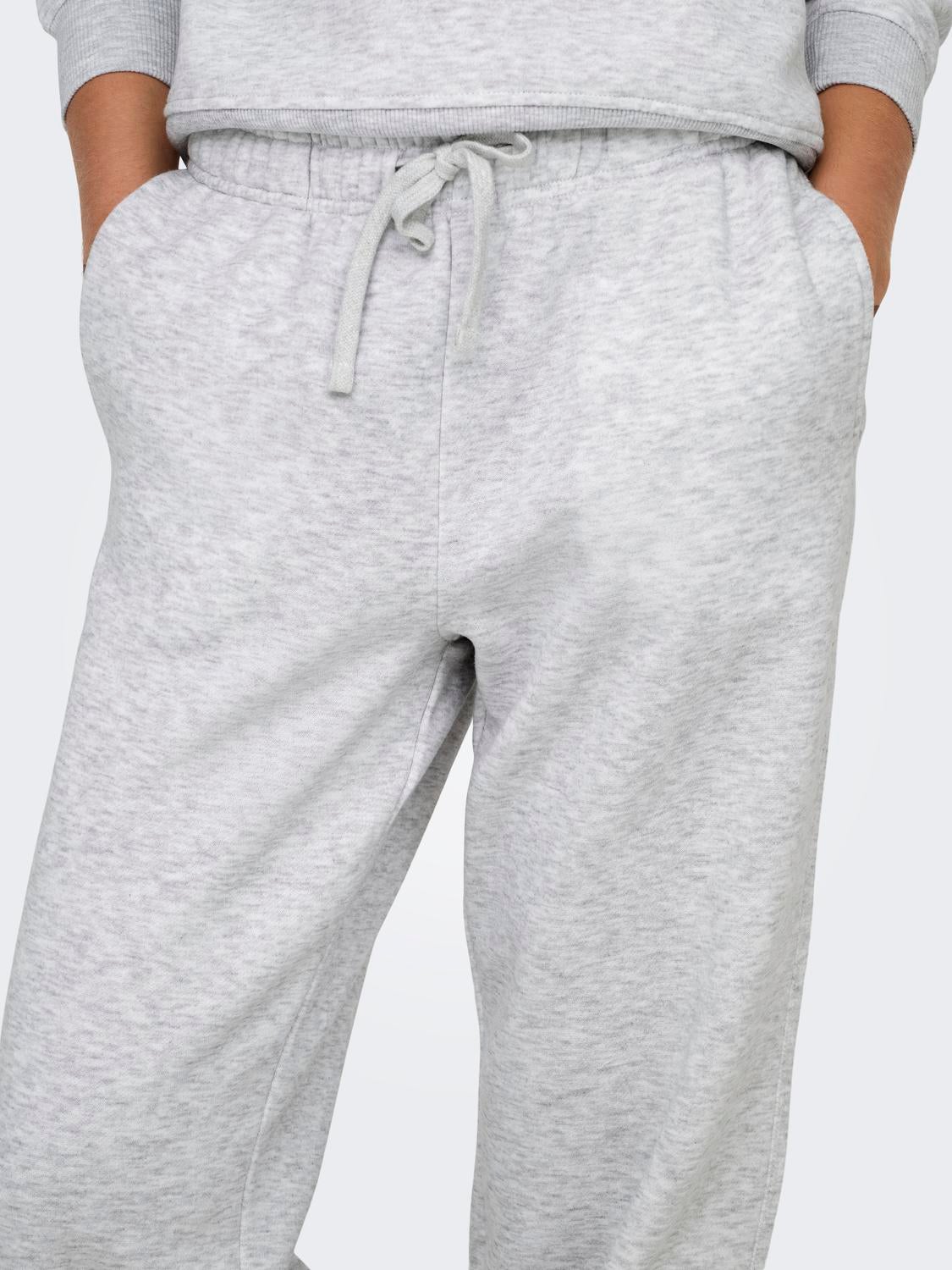 ONLBEST Mittlere Taille Weiter Beinschnitt Hose Light Grey Melange