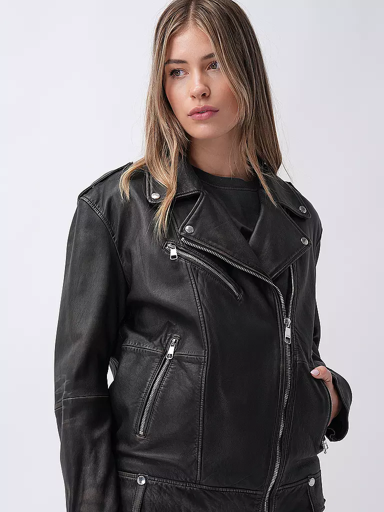 BOSS Lederjacke SAKORI braun