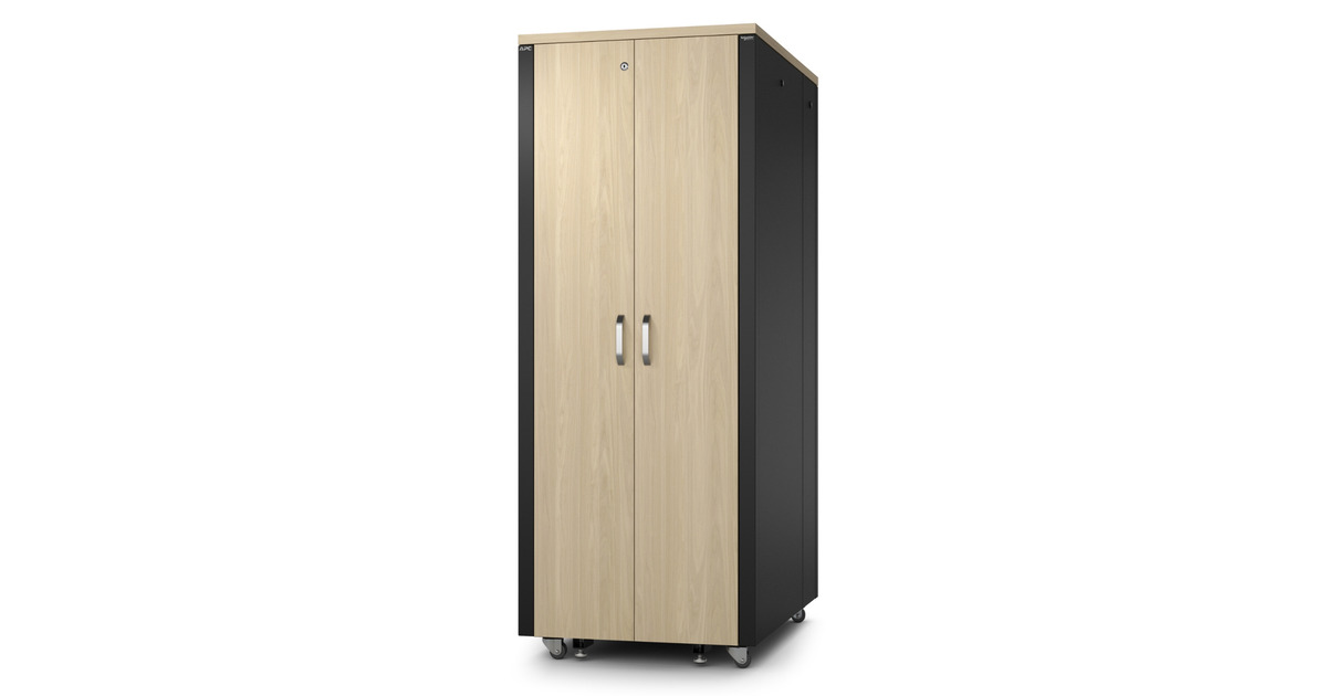 APCNetShelter AR4038LIA, 38U server rack  (Houtkleur/zwart, 75(b) x 194(h) x 113,04(d) cm, geluiddicht)