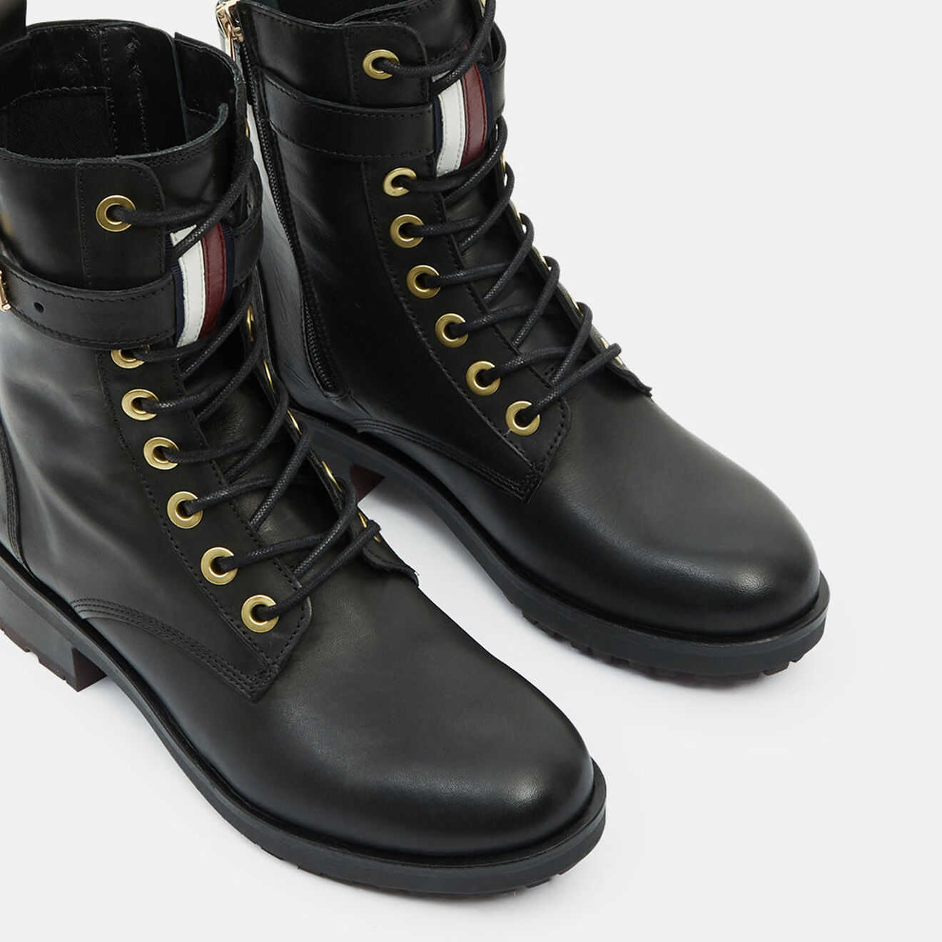 Tommy Hilfiger Boots en Cuir Biker noires