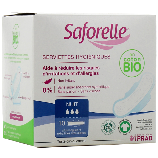 Serviettes hygiéniques de nuit Saforelle