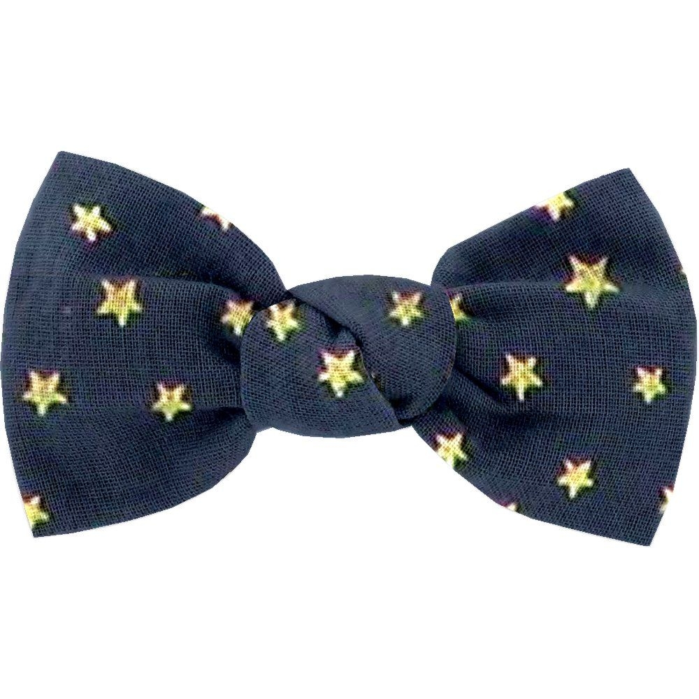 Barrette Petit Noeud Etoile Or Marine