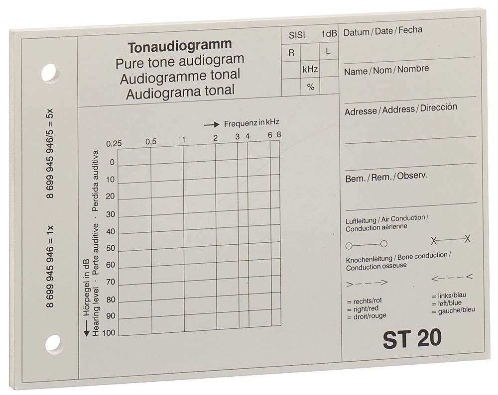 MAICO Audiogrammblock ST<br>1 Stück, MOD 20
