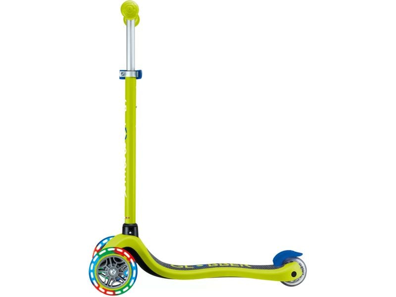 GLOBBER Scooter Primo Lights Limettengrün 3-Rad-Roller mit Beleuchtung für Kinder