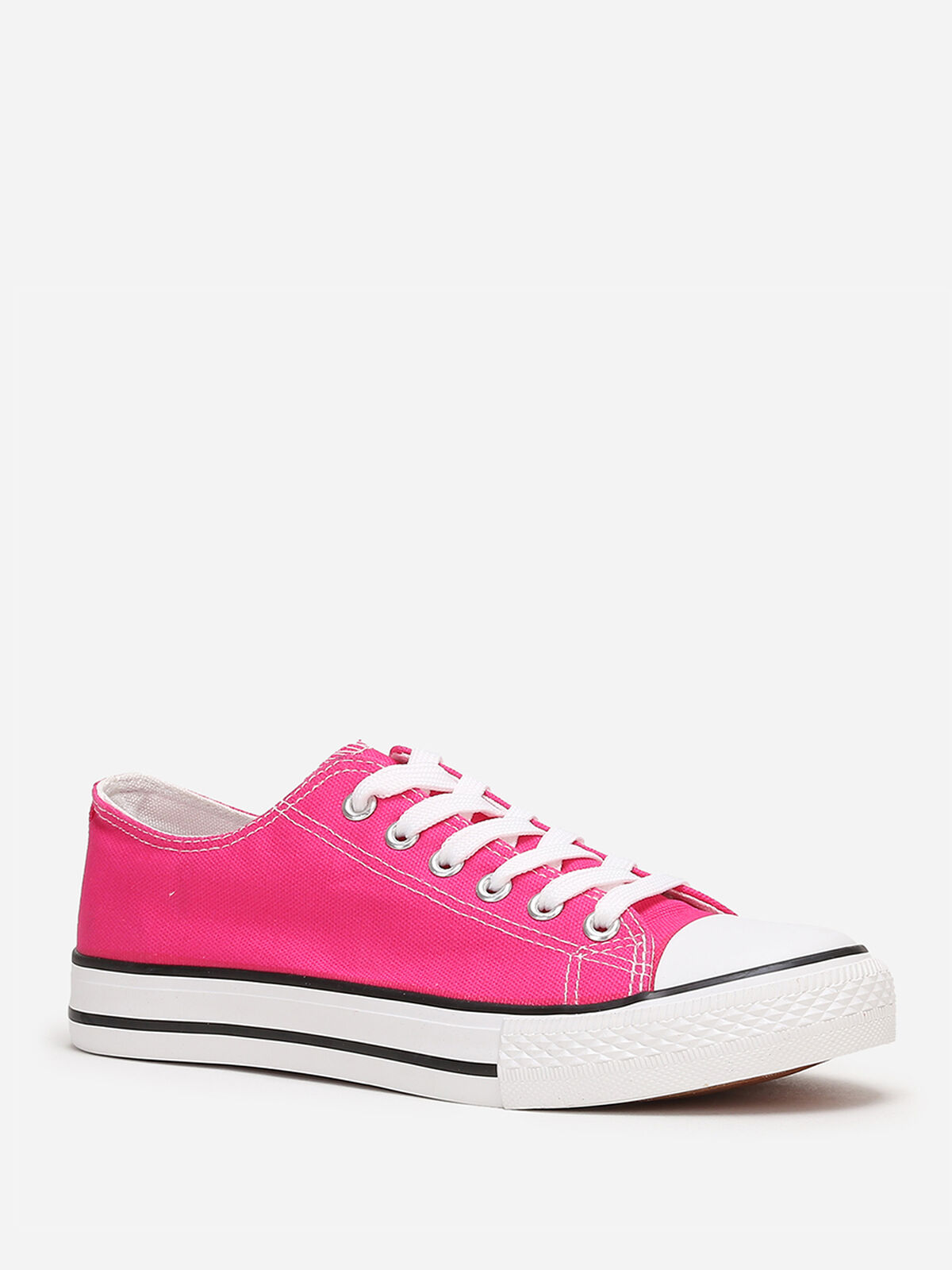 Tennis basses en toile- Fuchsia