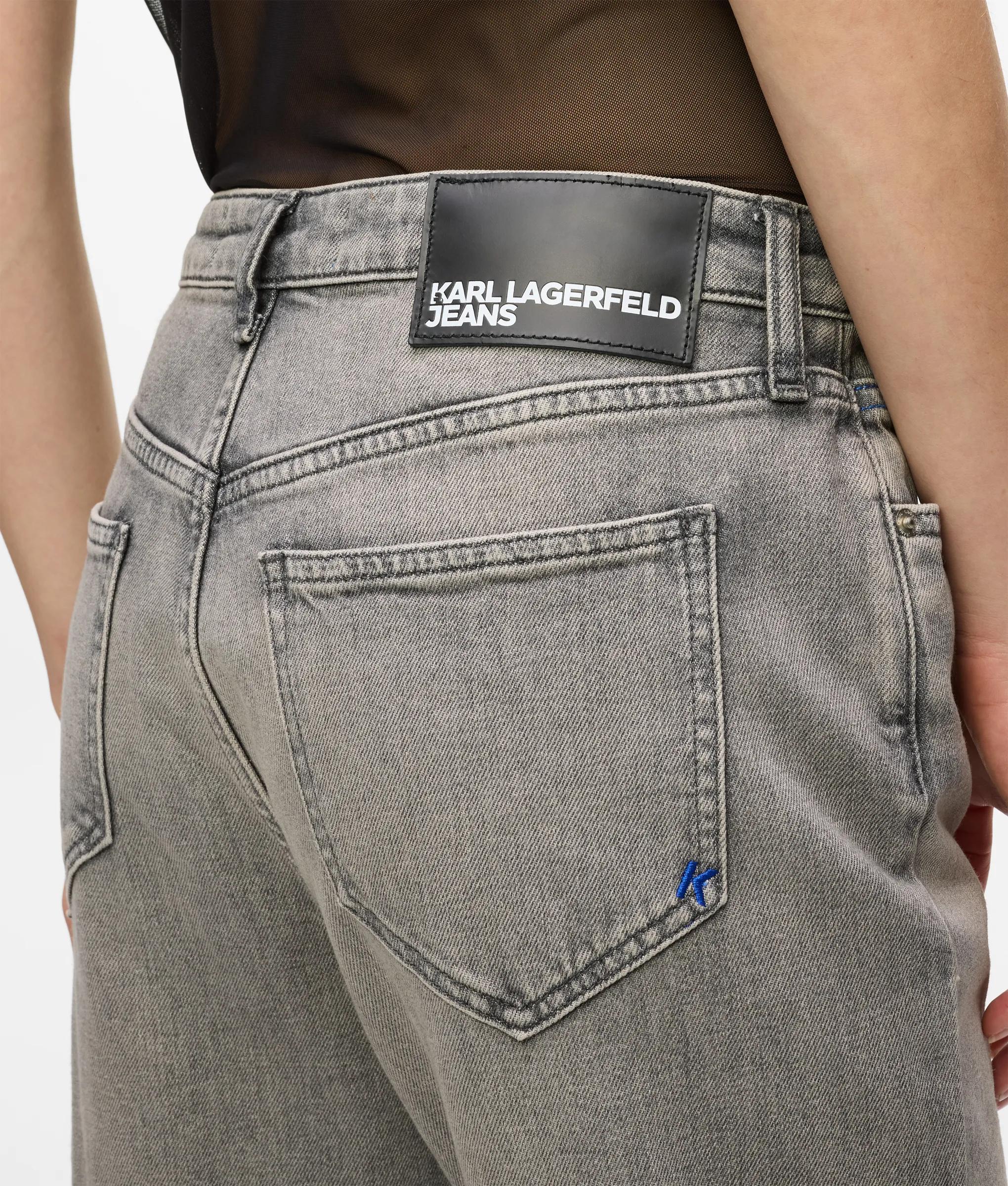 Hoge grijze flare jeans