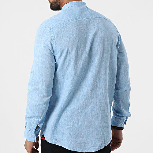 Chemise Manches Longues JCH-801 Bleu Ciel Chiné