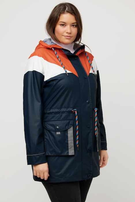 HYPRAR Friesenjacke, Colorblocking, Kapuze, Tunnelzug