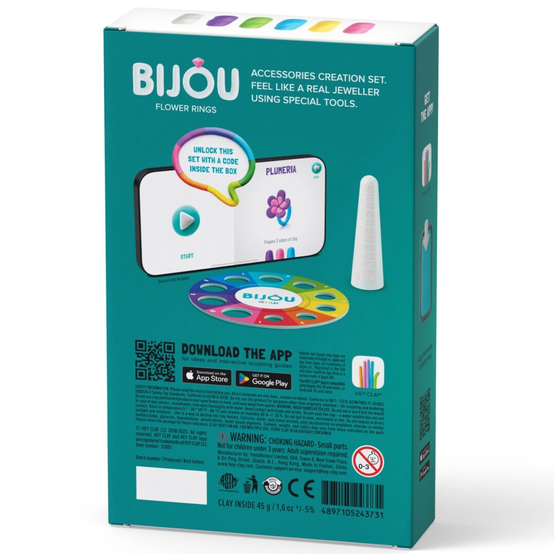Hey clay boetseerklei bijou - flower rings