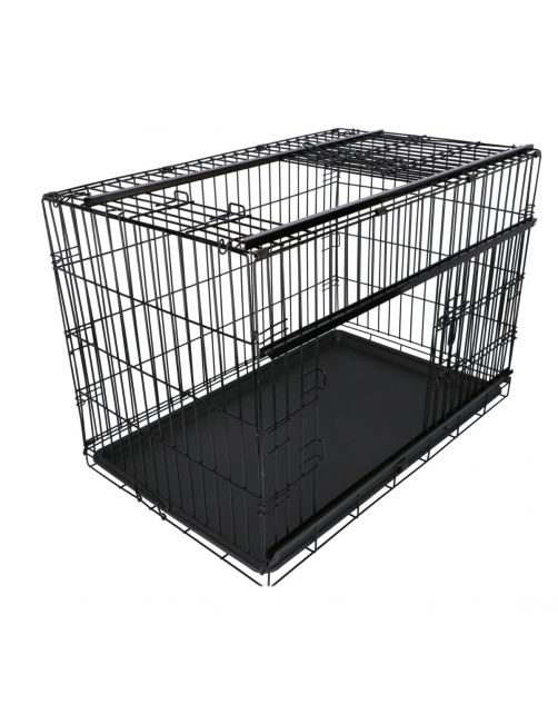Adori Premium Bench Met 2 Schuifdeuren Zwart - Hondenbench