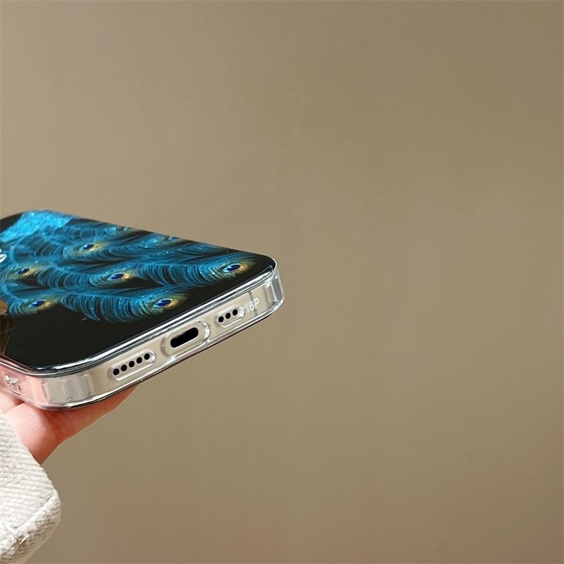 Elliure - Pauwenveer telefoonhoesje - Apple iPhone 16 Pro Max / 16 Pro / 16 Plus / 16 / 15 Pro Max / 15 Pro / 15 Plus / 15 / 14 Pro Max / 14 Pro / 14 Plus / 14 / SE / 13 Pro Max / 13 Pro / 13